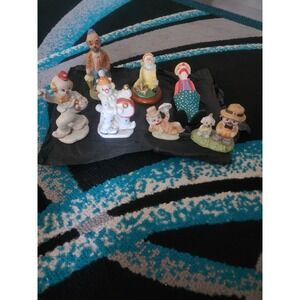 Vintage Lot Of 7 Clowns Hobo Porcelain Circus Figurines